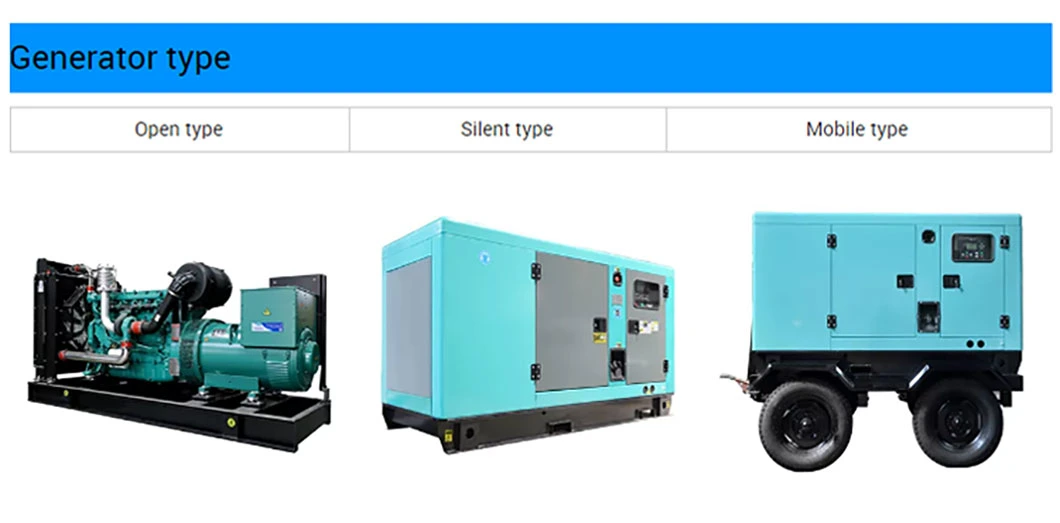 10kVA 80kw 200kw 250kw 300kw 400kw 500kw Brushless Alternator Silent Diesel Generator Set